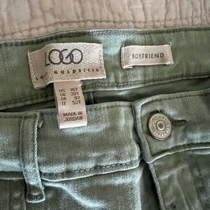 LOGO by Lori Goldstein Olive Boyfriend Jeans